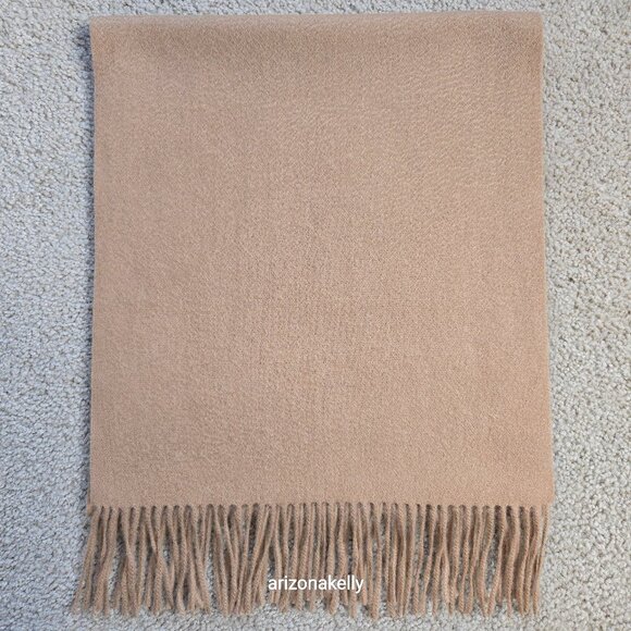 Accessories - NWOT Tan Cashmere Scarf With Fringe